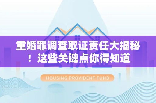龙岩重婚罪调查取证责任大揭秘！这些关键点你得知道