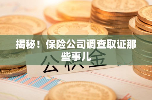 龙岩揭秘！保险公司调查取证那些事儿