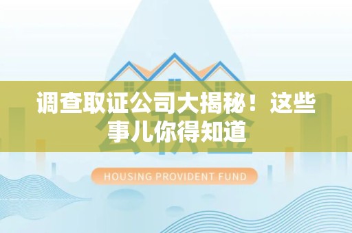 龙岩调查取证公司大揭秘！这些事儿你得知道