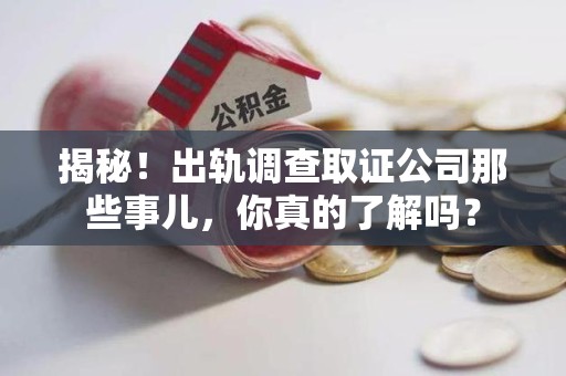 龙岩揭秘！出轨调查取证公司那些事儿，你真的了解吗？