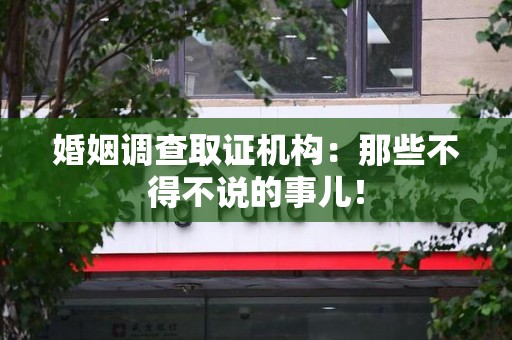 龙岩婚姻调查取证机构：那些不得不说的事儿！