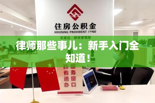 龙岩律师那些事儿：新手入门全知道！
