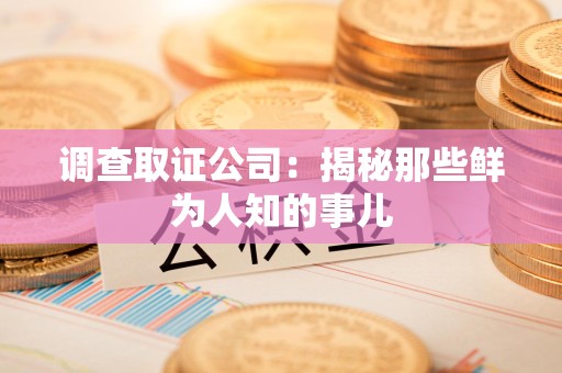 龙岩调查取证公司：揭秘那些鲜为人知的事儿