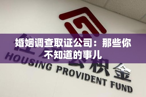龙岩婚姻调查取证公司：那些你不知道的事儿
