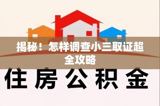龙岩揭秘！怎样调查小三取证超全攻略