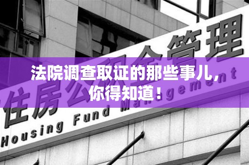 龙岩法院调查取证的那些事儿，你得知道！