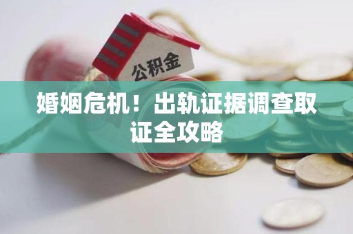 龙岩婚姻危机！出轨证据调查取证全攻略