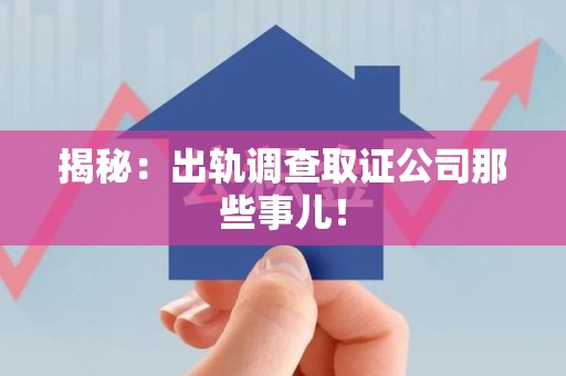 龙岩揭秘：出轨调查取证公司那些事儿！