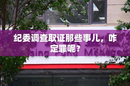 龙岩纪委调查取证那些事儿，咋定罪呢？