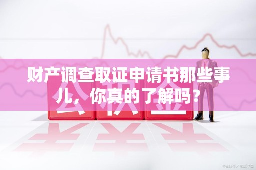 龙岩财产调查取证申请书那些事儿，你真的了解吗？