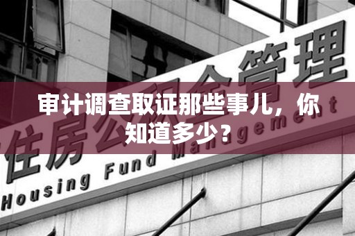 龙岩审计调查取证那些事儿，你知道多少？