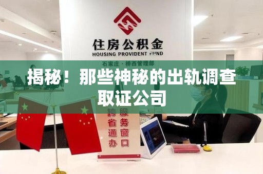 龙岩揭秘！那些神秘的出轨调查取证公司