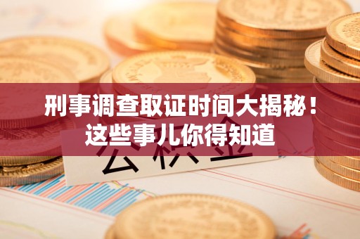 龙岩刑事调查取证时间大揭秘！这些事儿你得知道