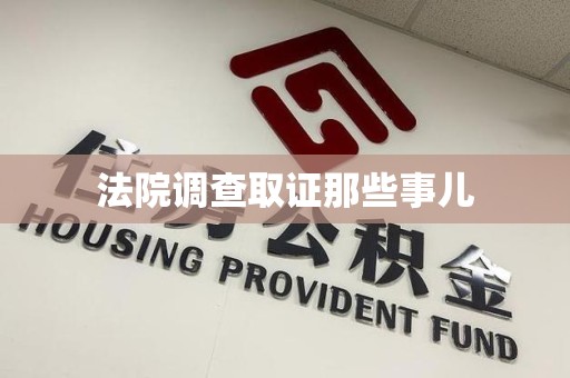 龙岩法院调查取证那些事儿