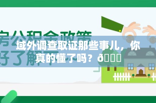 龙岩域外调查取证那些事儿，你真的懂了吗？😎