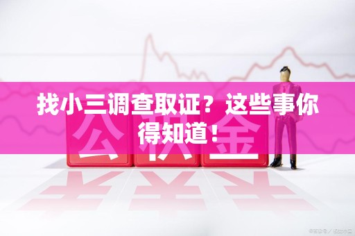 龙岩找小三调查取证？这些事你得知道！