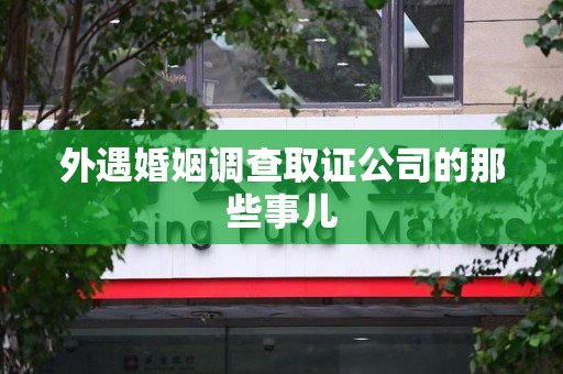 龙岩外遇婚姻调查取证公司的那些事儿