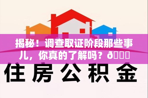 龙岩揭秘！调查取证阶段那些事儿，你真的了解吗？😎