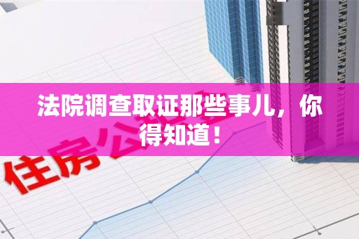 龙岩法院调查取证那些事儿，你得知道！