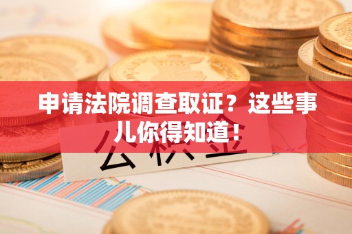 龙岩申请法院调查取证？这些事儿你得知道！