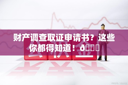 龙岩财产调查取证申请书？这些你都得知道！😎